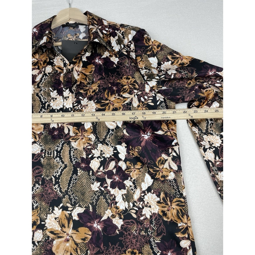 Marc New York Women's Floral Shirt Blouse Brown & Purple Medium‎ NWT Andrew Marc - Picture 5 of 12